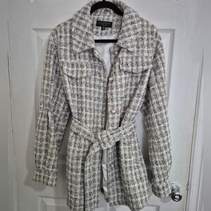 Laundry By Shelli Segal Women's Tweed Belted Coat